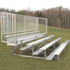 Five-Row Bleacher w/ Vertical Guard Rail Enclosure - Sizes 15', 21' & 27'