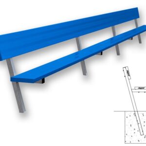 Powder Coated Players Bench with Backrest